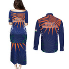 india-cricket-2023-couples-matching-puletasi-dress-and-long-sleeve-button-shirts-bharat-simple-flag-style