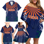 india-cricket-2023-family-matching-off-shoulder-short-dress-and-hawaiian-shirt-bharat-simple-flag-style