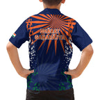 india-cricket-2023-family-matching-off-shoulder-short-dress-and-hawaiian-shirt-bharat-simple-flag-style