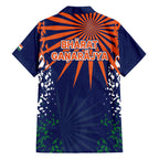 india-cricket-2023-family-matching-off-shoulder-short-dress-and-hawaiian-shirt-bharat-simple-flag-style