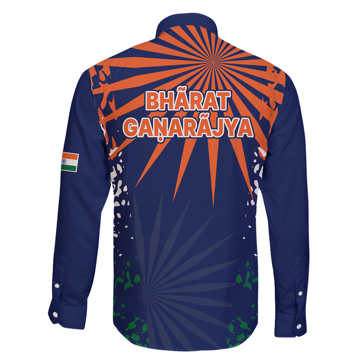 india-cricket-2023-family-matching-off-shoulder-short-dress-and-hawaiian-shirt-bharat-simple-flag-style