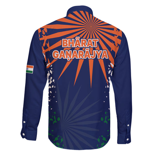 india-cricket-2023-family-matching-off-shoulder-short-dress-and-hawaiian-shirt-bharat-simple-flag-style