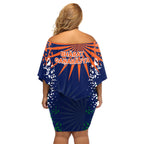 india-cricket-2023-family-matching-off-shoulder-short-dress-and-hawaiian-shirt-bharat-simple-flag-style