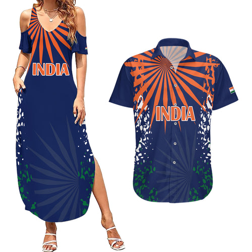 custom-india-cricket-2023-couples-matching-summer-maxi-dress-and-hawaiian-shirt-bharat-simple-flag-style