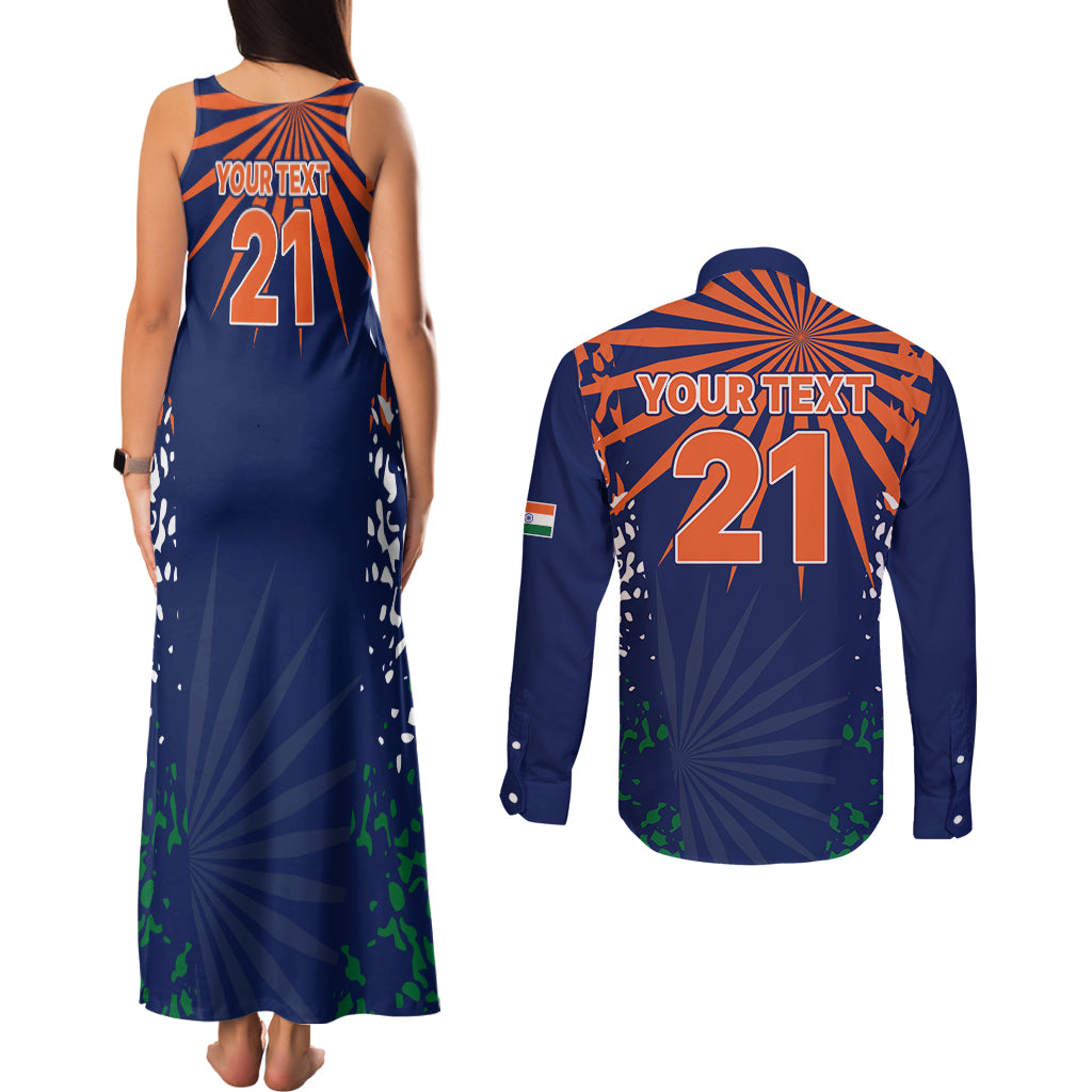 custom-india-cricket-2023-couples-matching-tank-maxi-dress-and-long-sleeve-button-shirts-bharat-simple-flag-style