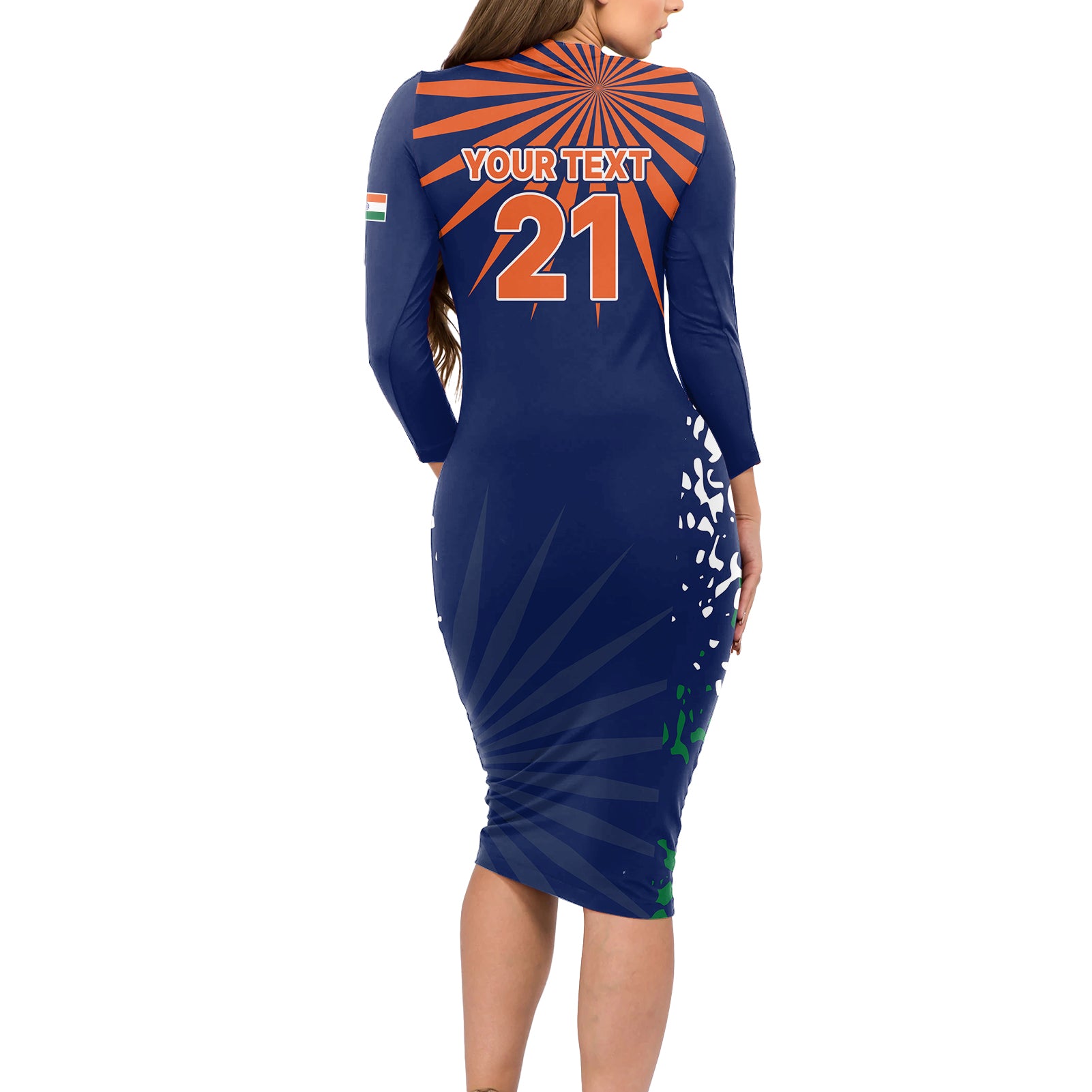 custom-india-cricket-2023-long-sleeve-bodycon-dress-bharat-simple-flag-style