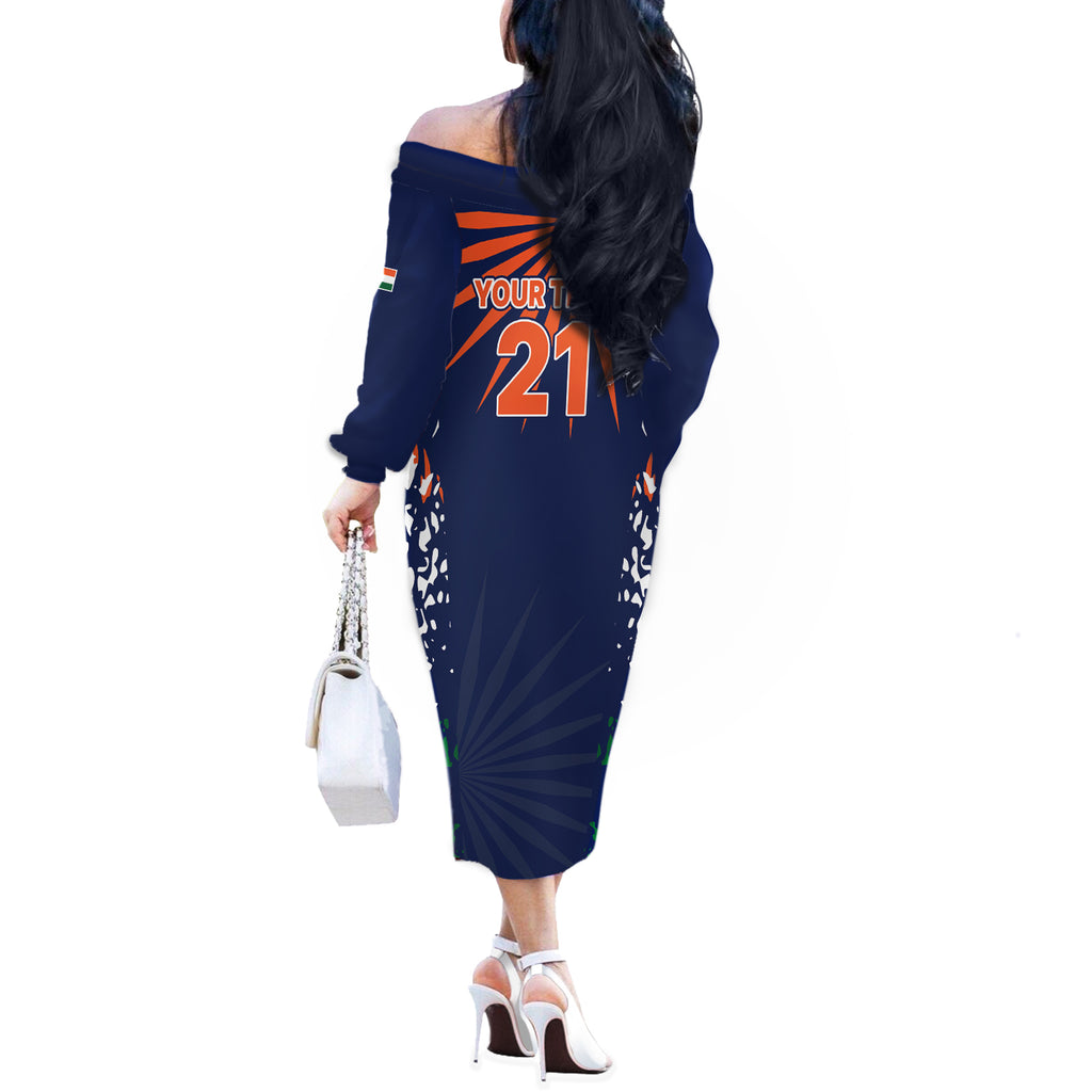 custom-india-cricket-2023-off-the-shoulder-long-sleeve-dress-bharat-simple-flag-style