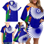 india-cricket-family-matching-off-shoulder-short-dress-and-hawaiian-shirt-men-in-blue-world-cup-2023-bharat-flag-style
