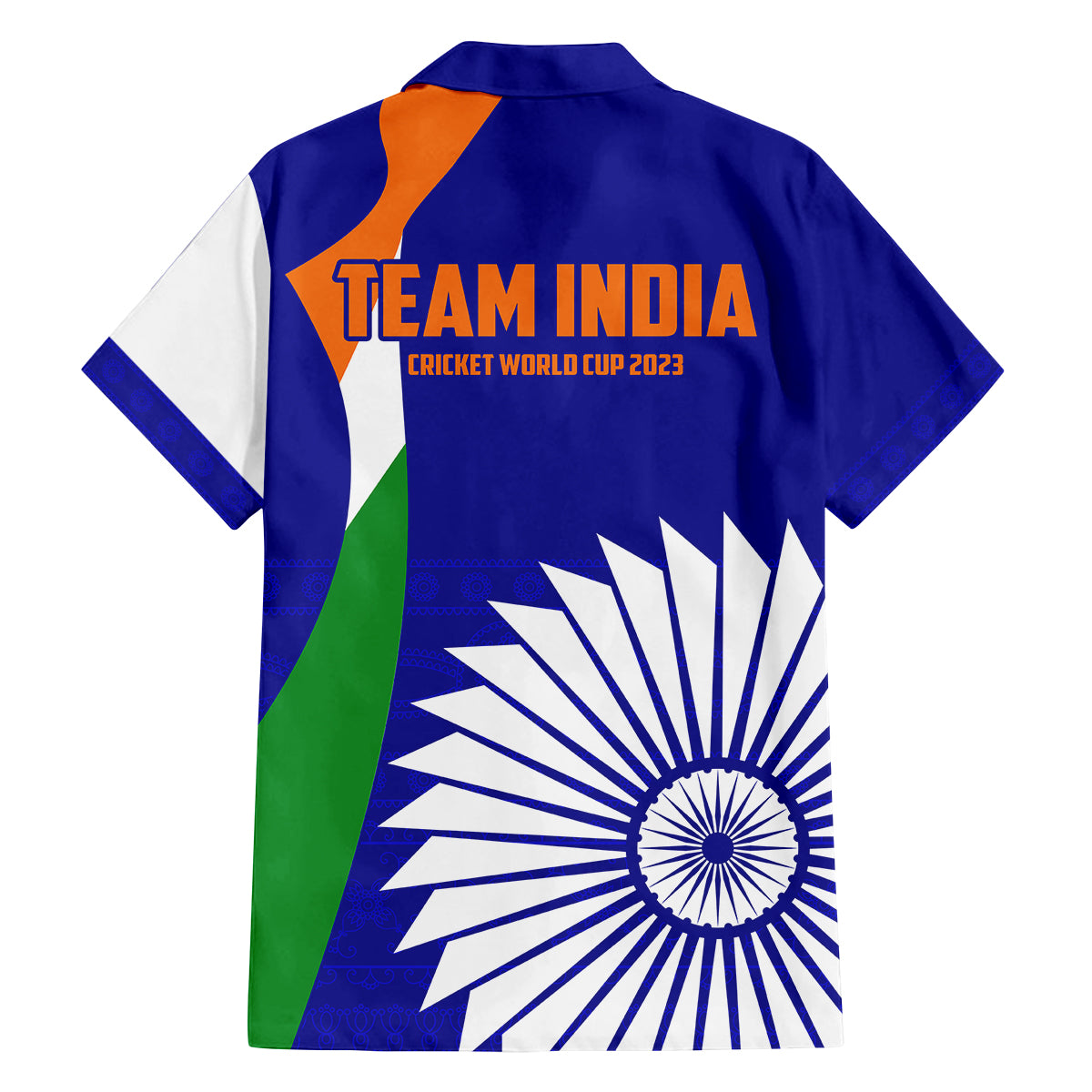 india-cricket-family-matching-off-shoulder-short-dress-and-hawaiian-shirt-men-in-blue-world-cup-2023-bharat-flag-style