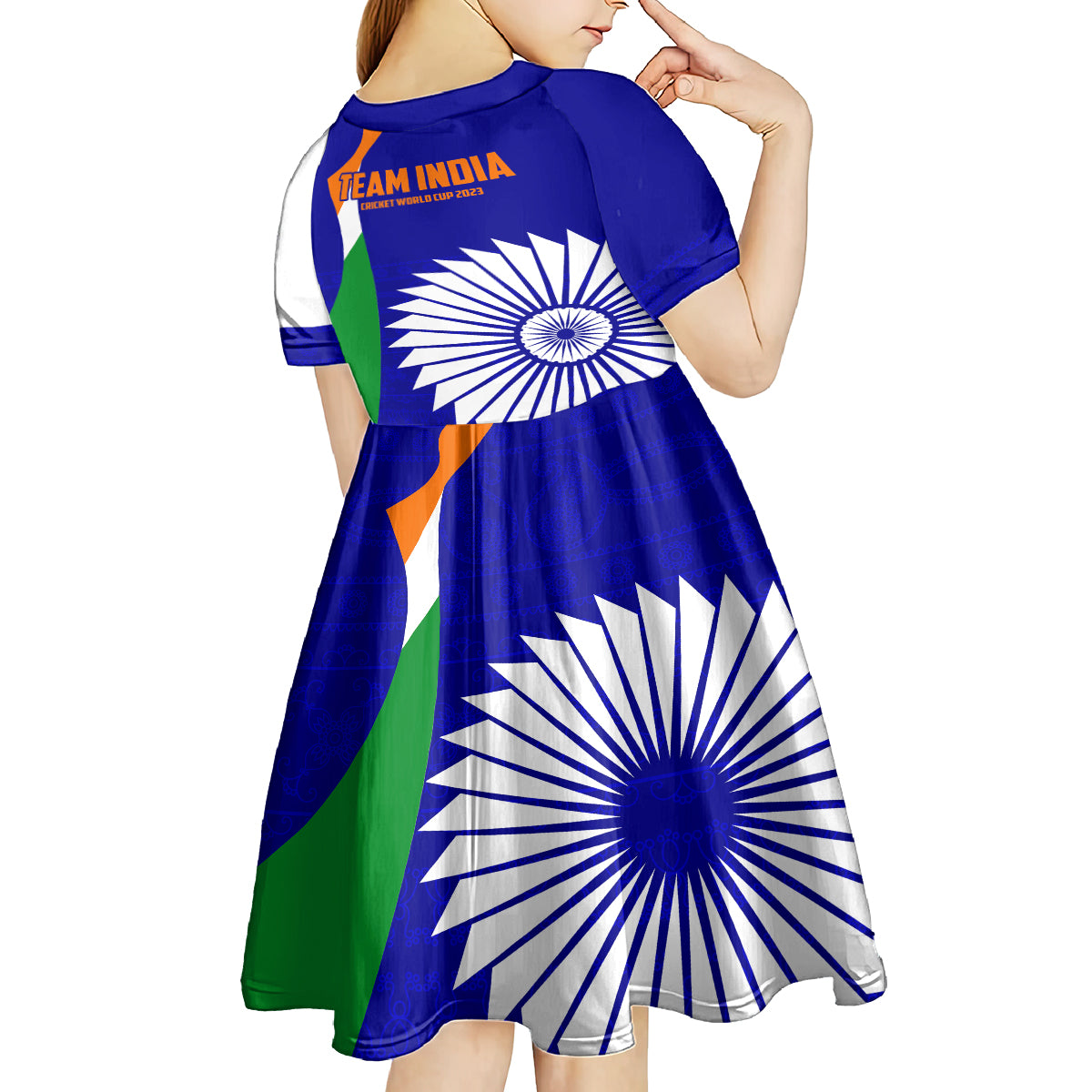 india-cricket-kid-short-sleeve-dress-men-in-blue-world-cup-2023-bharat-flag-style