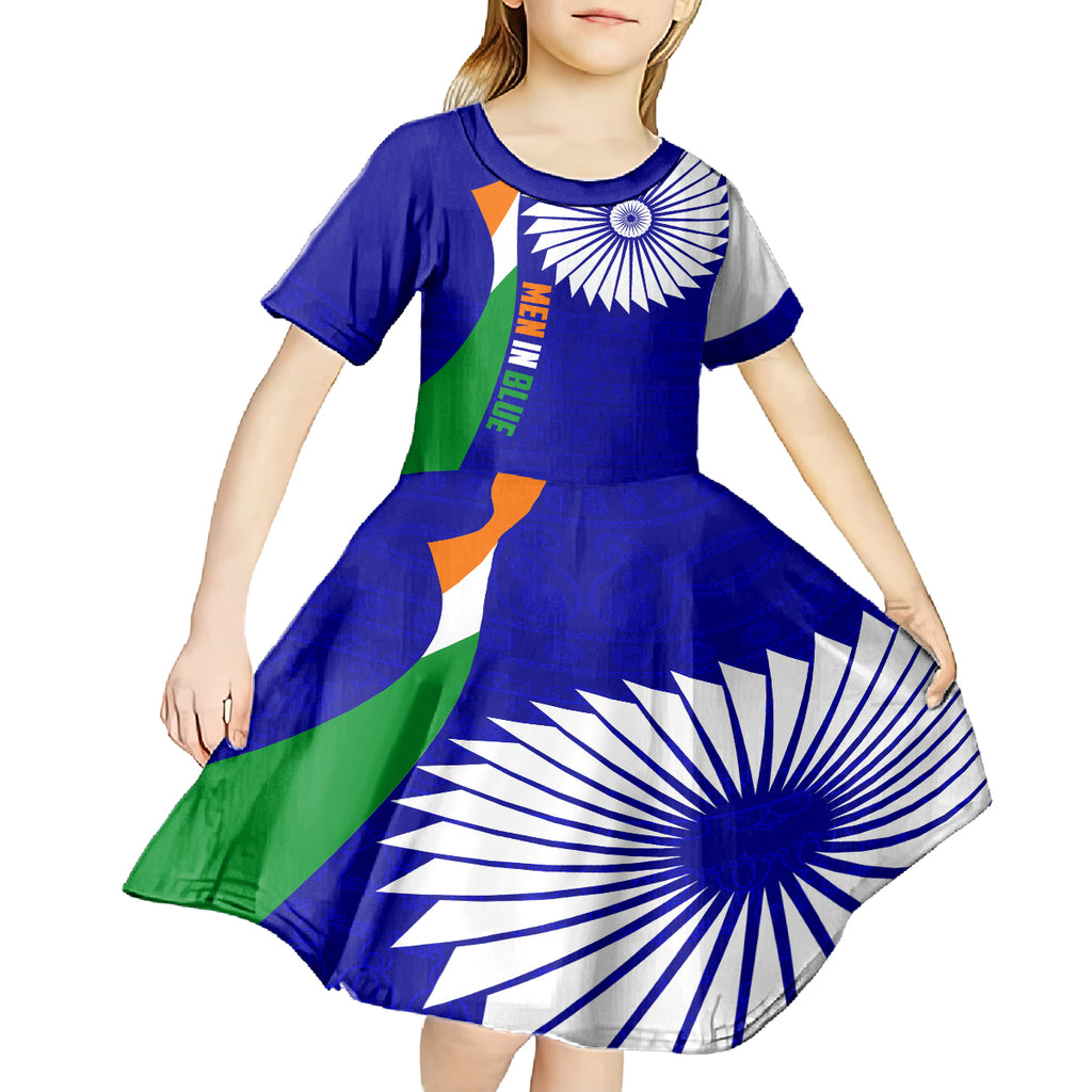 india-cricket-kid-short-sleeve-dress-men-in-blue-world-cup-2023-bharat-flag-style