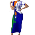 india-cricket-short-sleeve-bodycon-dress-men-in-blue-world-cup-2023-bharat-flag-style