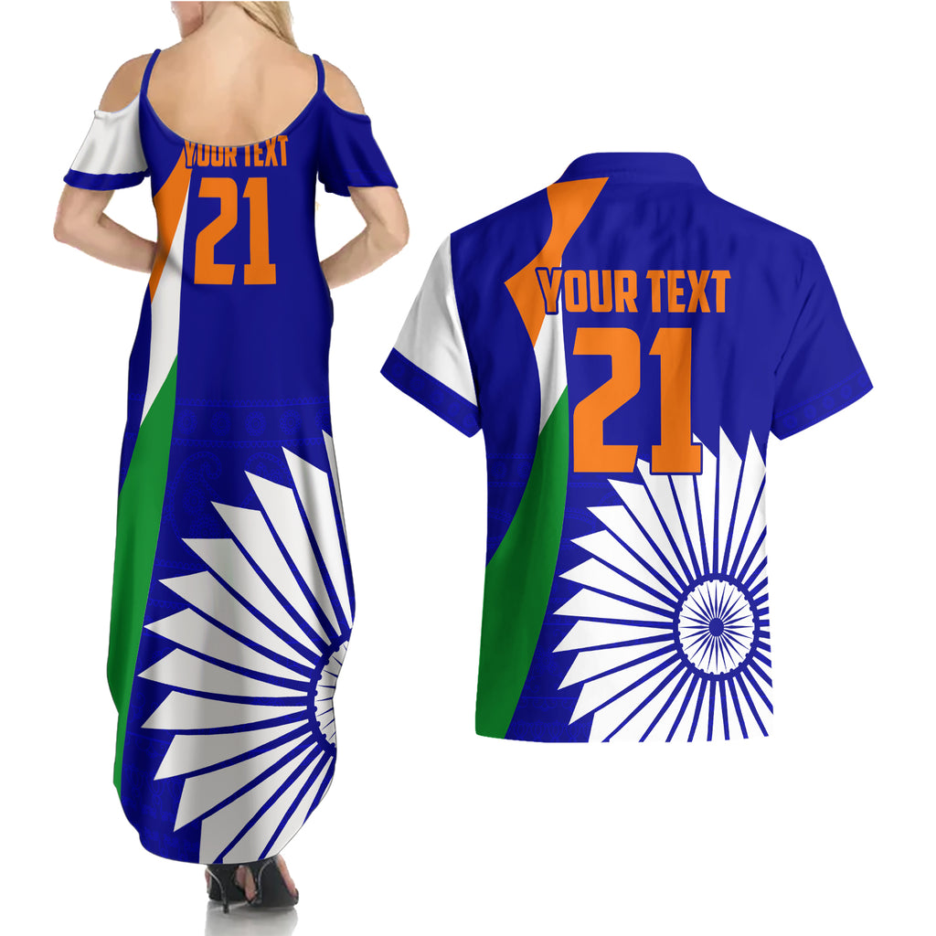 custom-india-cricket-couples-matching-summer-maxi-dress-and-hawaiian-shirt-men-in-blue-world-cup-2023-bharat-flag-style