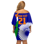 custom-india-cricket-family-matching-off-shoulder-short-dress-and-hawaiian-shirt-men-in-blue-world-cup-2023-bharat-flag-style