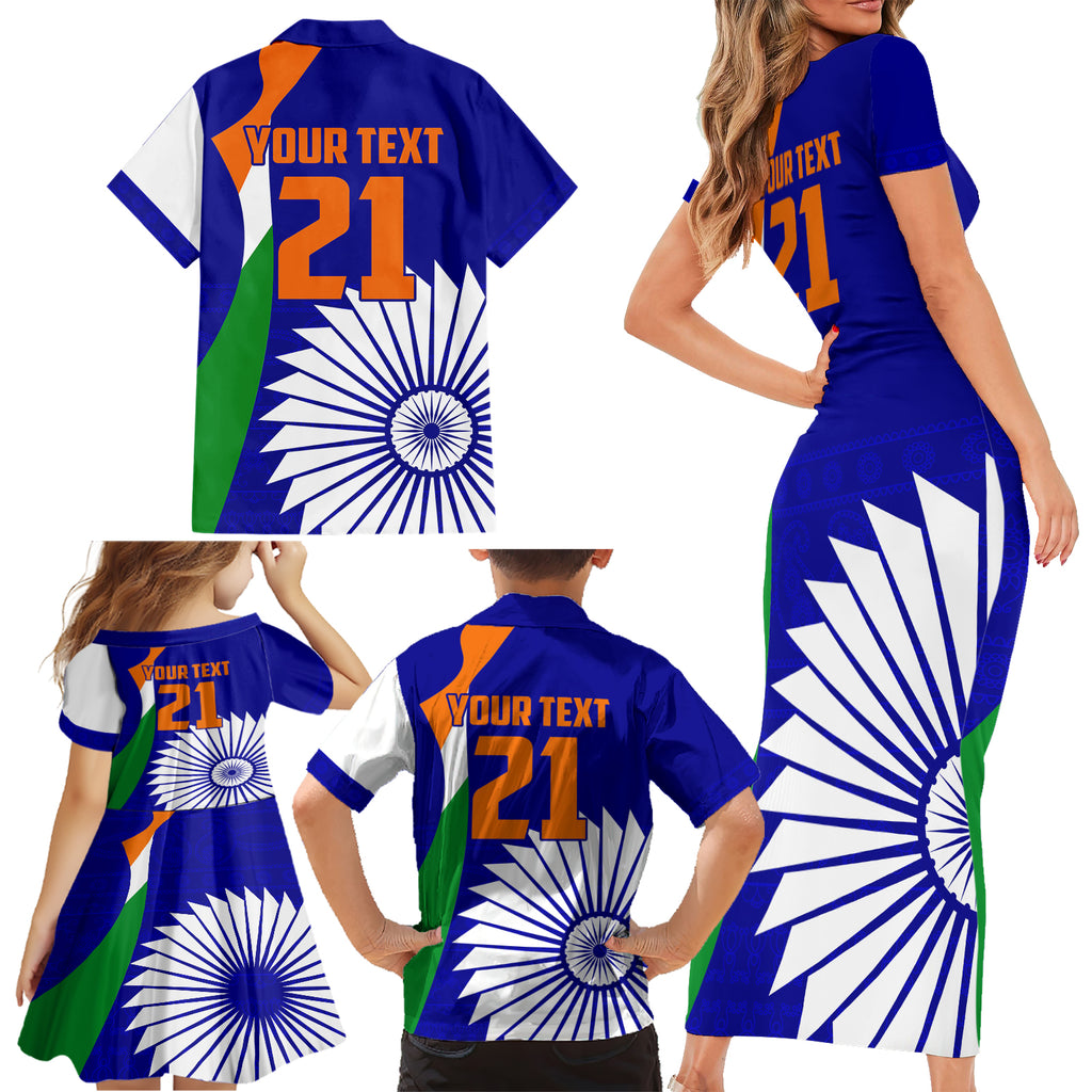 custom-india-cricket-family-matching-short-sleeve-bodycon-dress-and-hawaiian-shirt-men-in-blue-world-cup-2023-bharat-flag-style
