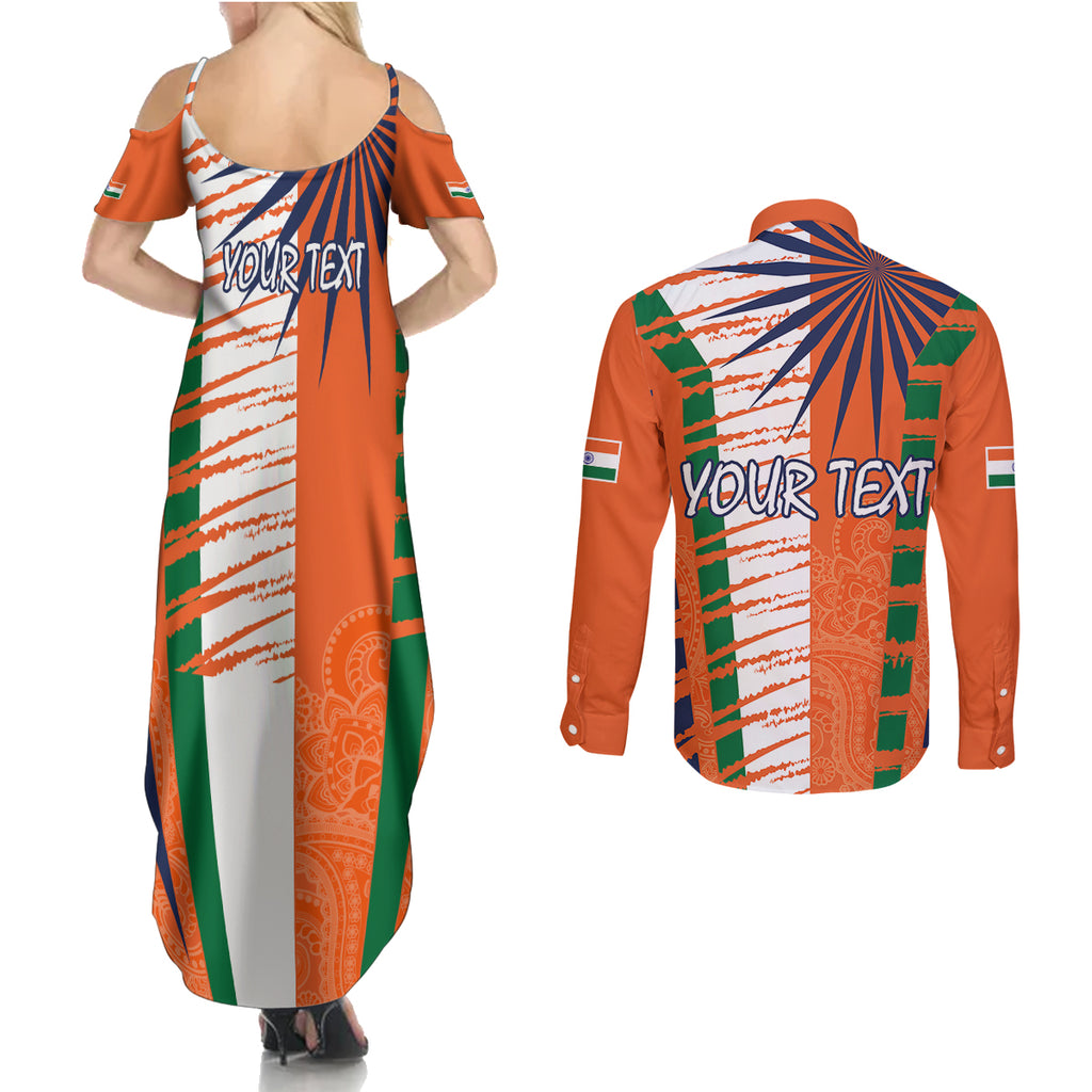 personalised-india-couples-matching-summer-maxi-dress-and-long-sleeve-button-shirts-raising-sun-indian-pattern-mandala-murals