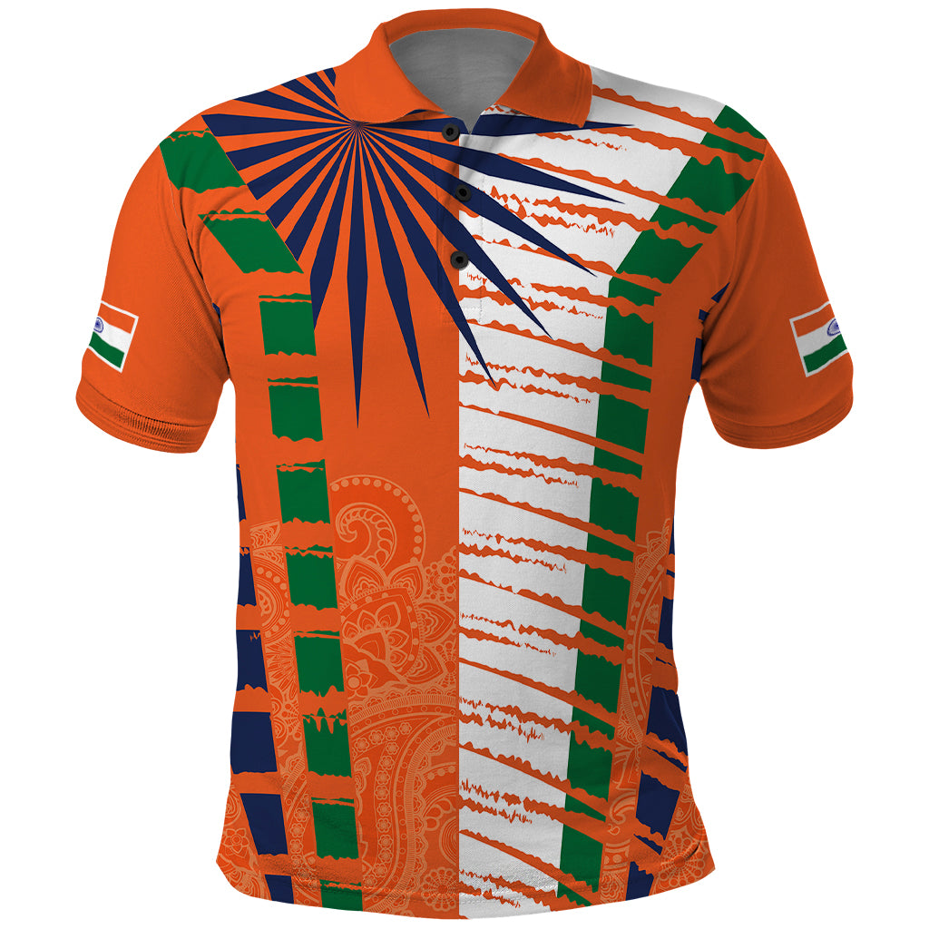 personalised-india-polo-shirt-raising-sun-indian-pattern-mandala-murals