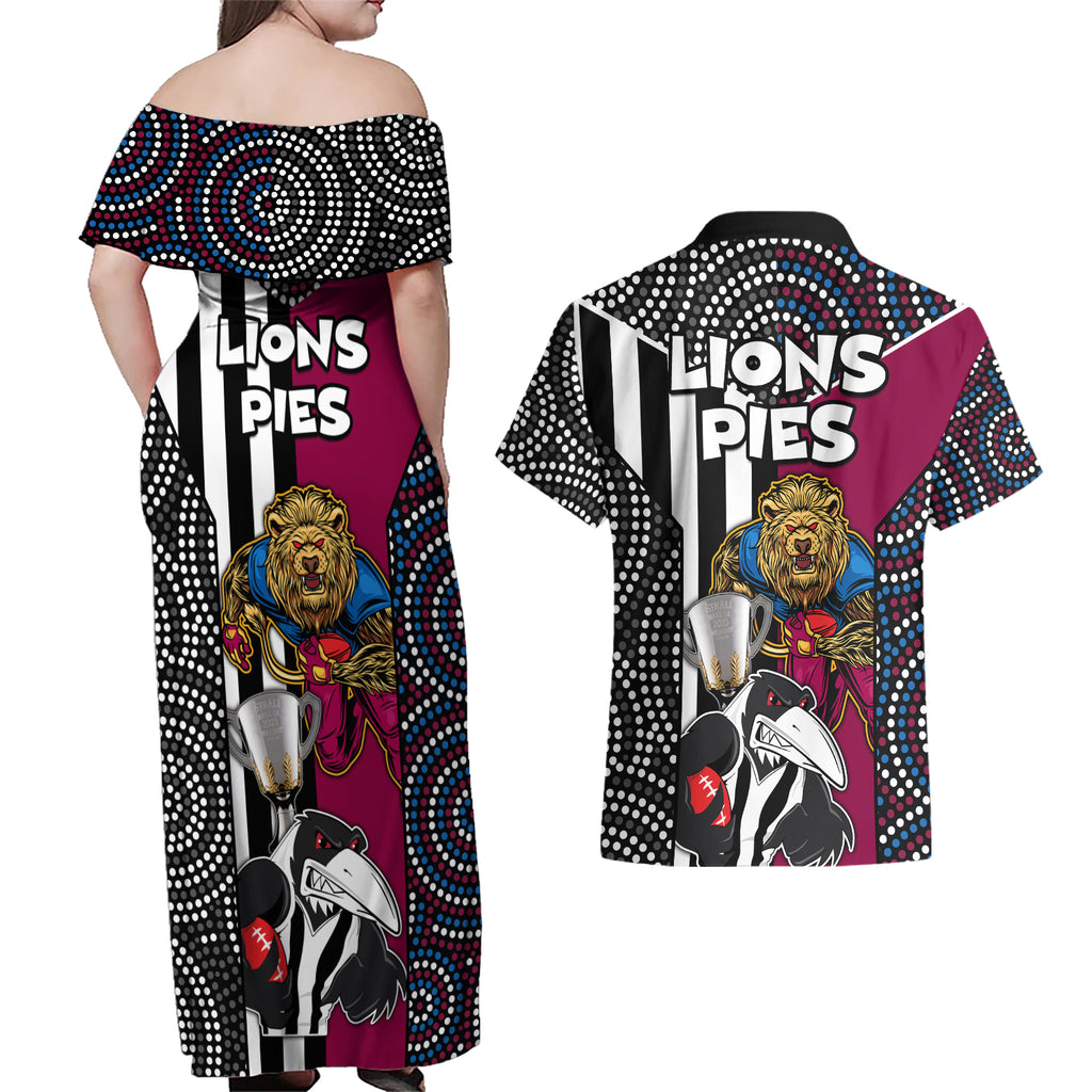afl-magpies-combine-lions-couples-matching-off-shoulder-maxi-dress-and-hawaiian-shirt-together-go-champions-2023