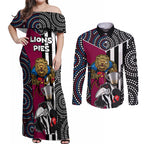 afl-magpies-combine-lions-couples-matching-off-shoulder-maxi-dress-and-long-sleeve-button-shirts-together-go-champions-2023