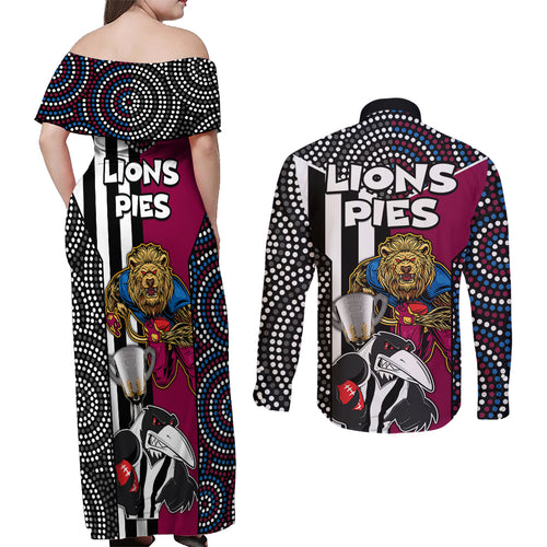 afl-magpies-combine-lions-couples-matching-off-shoulder-maxi-dress-and-long-sleeve-button-shirts-together-go-champions-2023