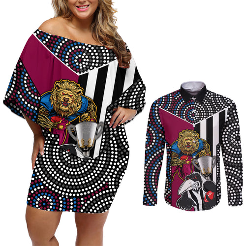 afl-magpies-combine-lions-couples-matching-off-shoulder-short-dress-and-long-sleeve-button-shirts-together-go-champions-2023