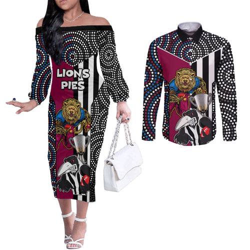 afl-magpies-combine-lions-couples-matching-off-the-shoulder-long-sleeve-dress-and-long-sleeve-button-shirts-together-go-champions-2023
