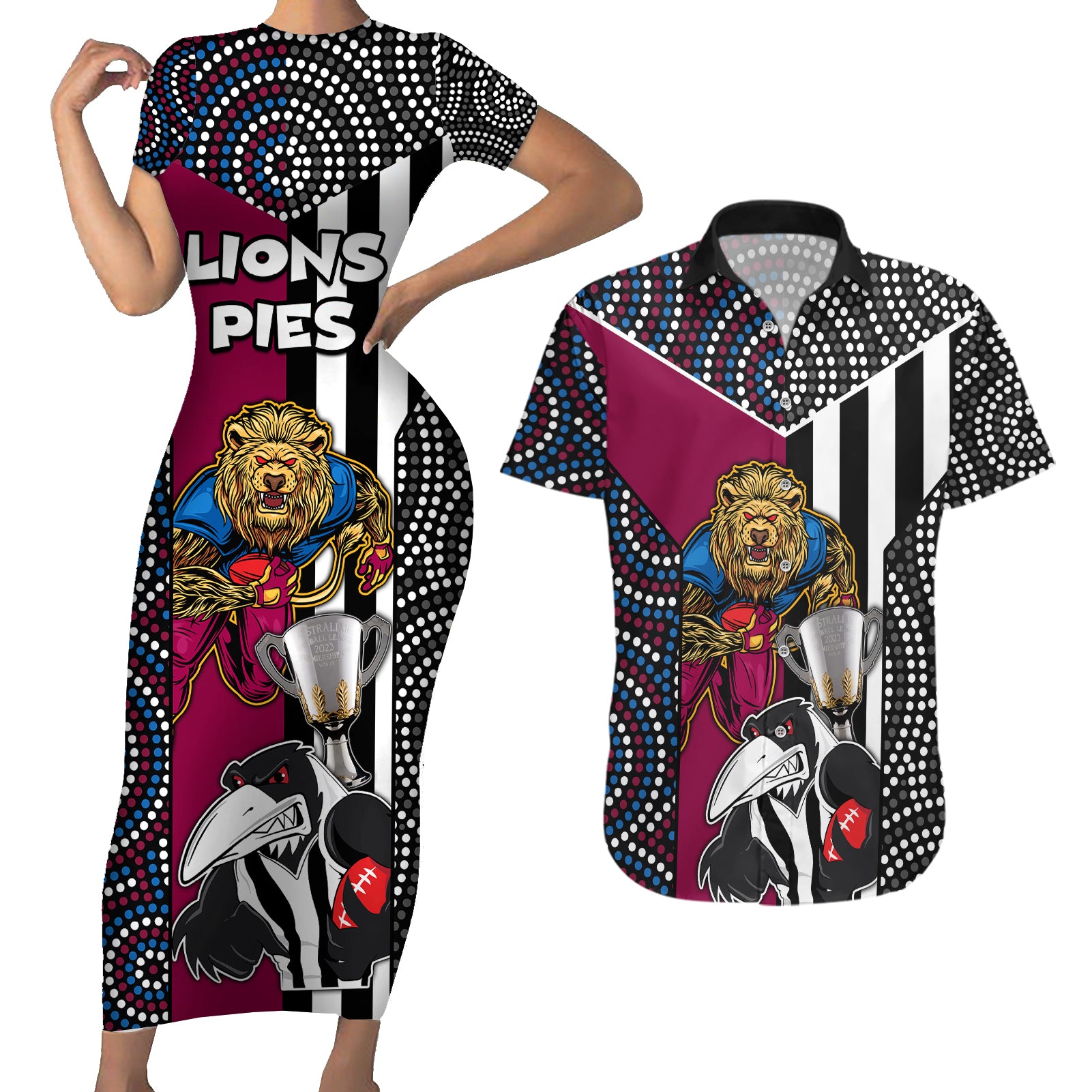 afl-magpies-combine-lions-couples-matching-short-sleeve-bodycon-dress-and-hawaiian-shirt-together-go-champions-2023