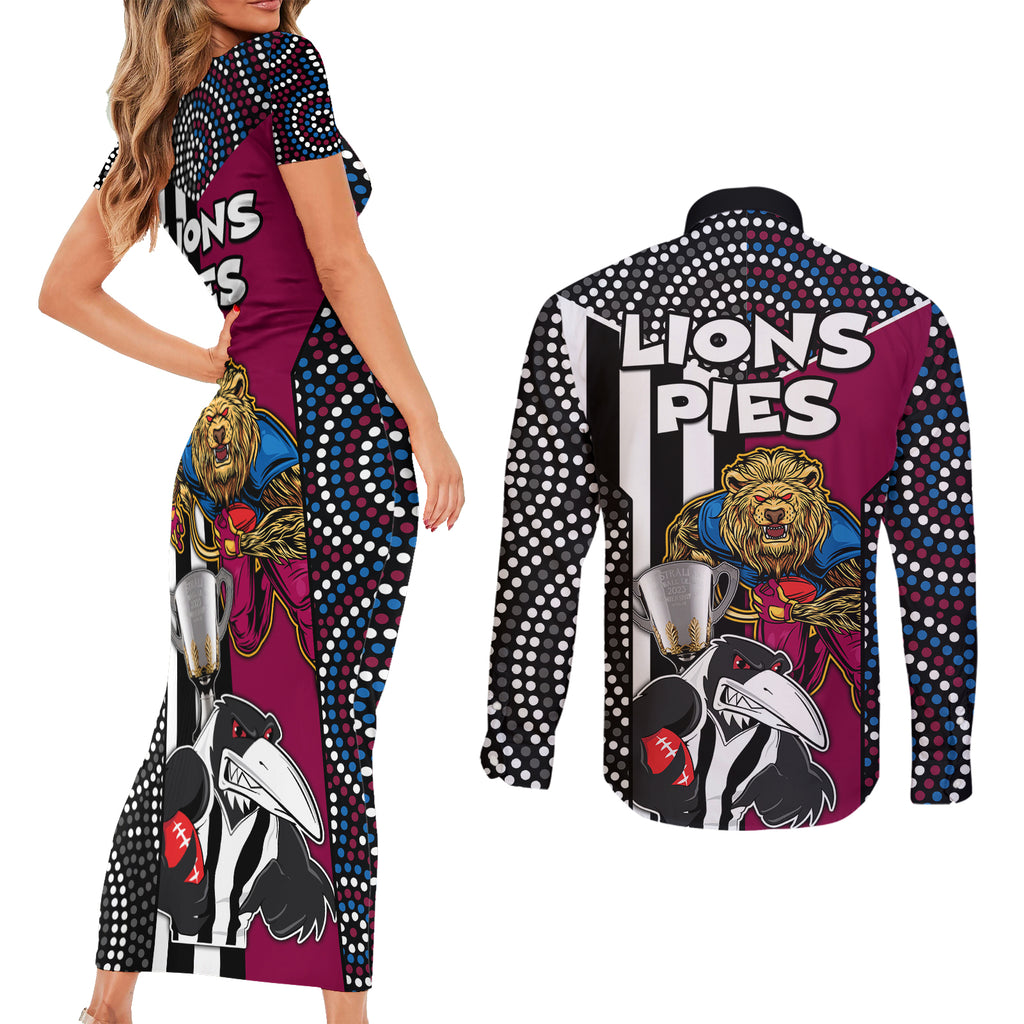 afl-magpies-combine-lions-couples-matching-short-sleeve-bodycon-dress-and-long-sleeve-button-shirts-together-go-champions-2023