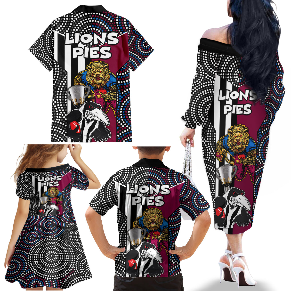 afl-magpies-combine-lions-family-matching-off-shoulder-long-sleeve-dress-and-hawaiian-shirt-together-go-champions-2023