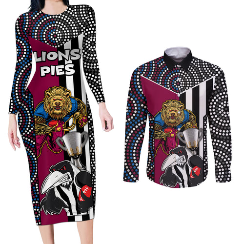 custom-afl-magpies-combine-lions-couples-matching-long-sleeve-bodycon-dress-and-long-sleeve-button-shirts-together-go-champions-2023