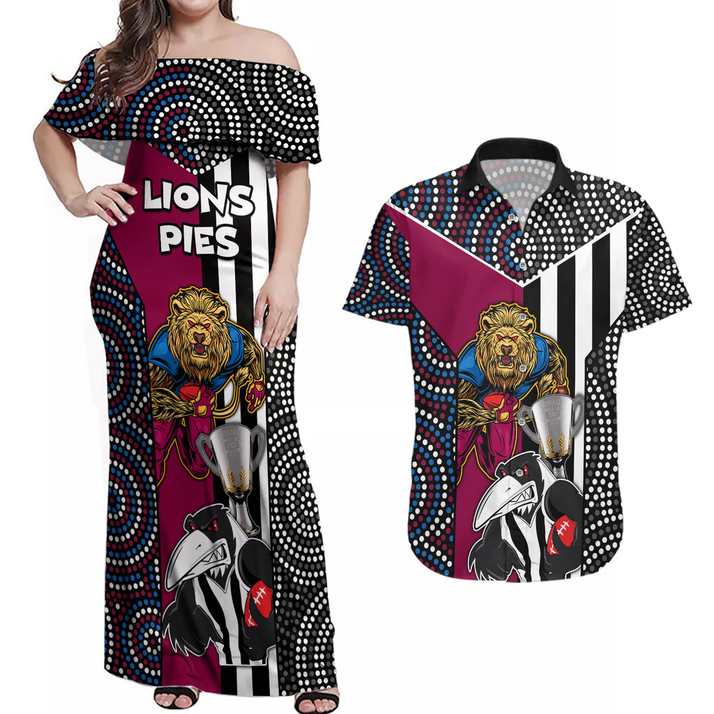 custom-afl-magpies-combine-lions-couples-matching-off-shoulder-maxi-dress-and-hawaiian-shirt-together-go-champions-2023