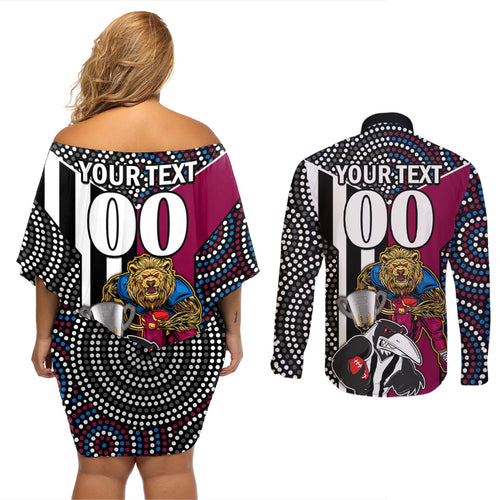 custom-afl-magpies-combine-lions-couples-matching-off-shoulder-short-dress-and-long-sleeve-button-shirts-together-go-champions-2023