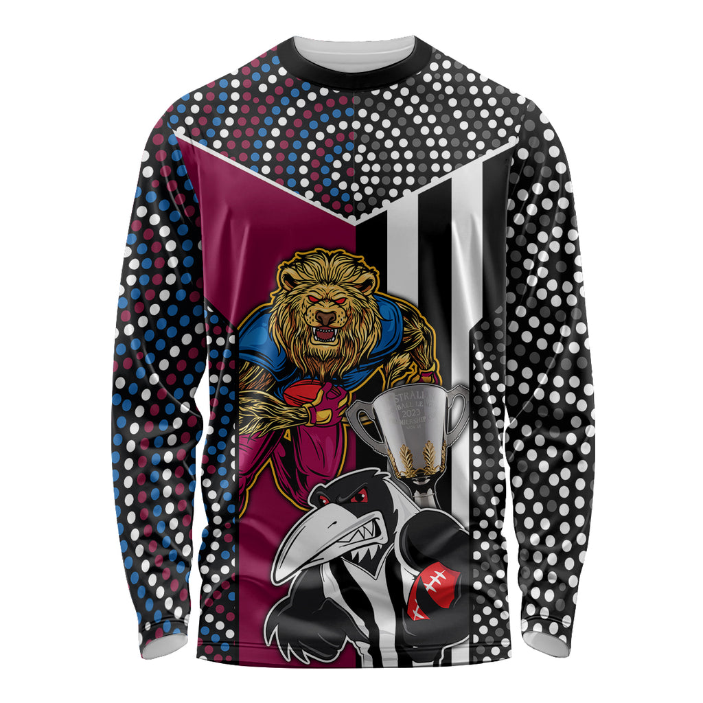 custom-afl-magpies-combine-lions-long-sleeve-shirt-together-go-champions-2023