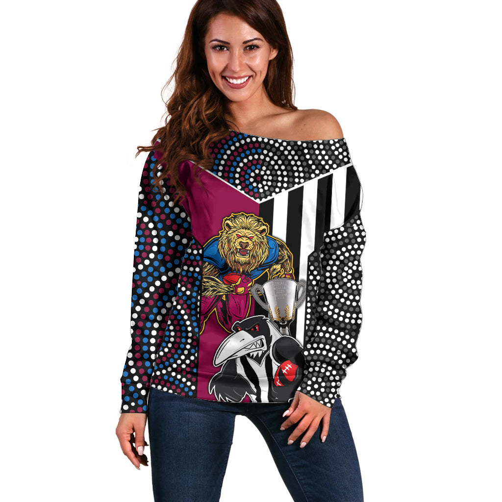custom-afl-magpies-combine-lions-off-shoulder-sweater-together-go-champions-2023