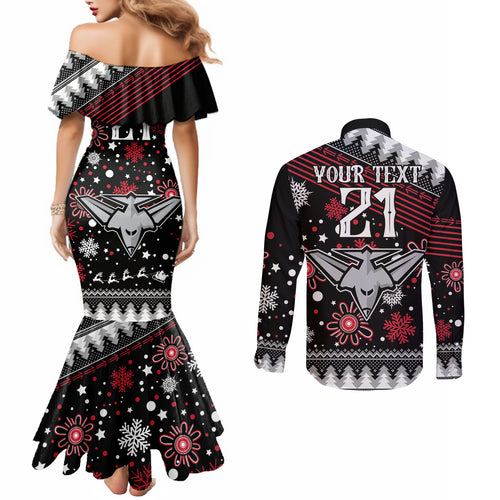 custom-bombers-football-couples-matching-mermaid-dress-and-long-sleeve-button-shirt-christmas-vibe-2023