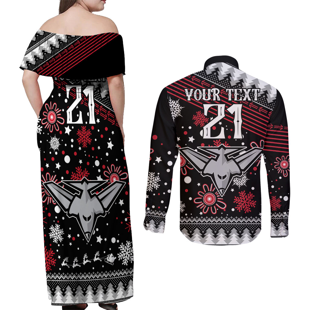 custom-bombers-football-couples-matching-off-shoulder-maxi-dress-and-long-sleeve-button-shirt-christmas-vibe-2023