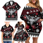 custom-bombers-football-family-matching-off-shoulder-short-dress-and-hawaiian-shirt-christmas-vibe-2023