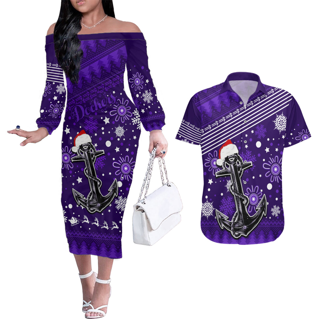 custom-fremantle-dockers-football-couples-matching-off-the-shoulder-long-sleeve-dress-and-hawaiian-shirt-christmas-vibe-2023