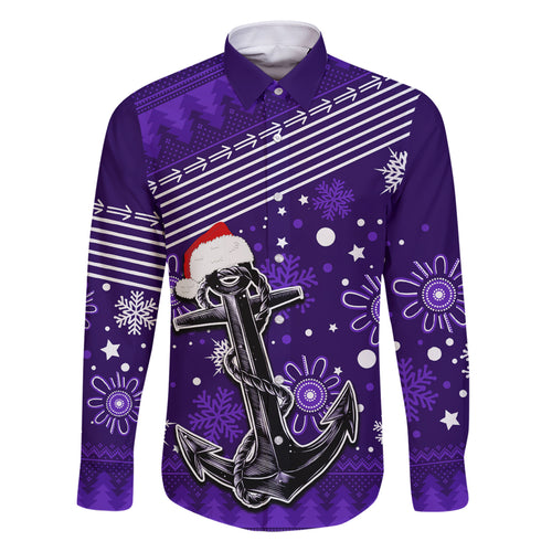 custom-fremantle-dockers-football-family-matching-off-shoulder-short-dress-and-hawaiian-shirt-christmas-vibe-2023