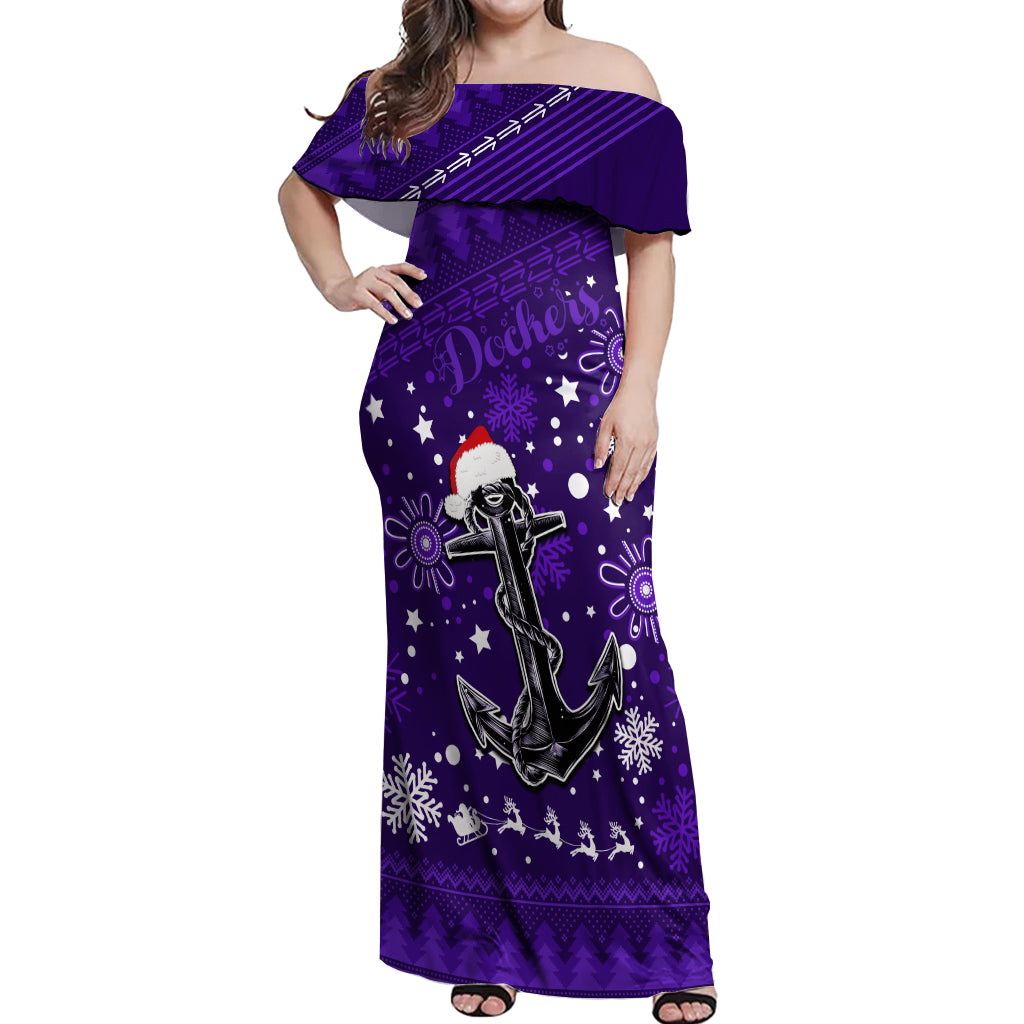 custom-fremantle-dockers-football-off-shoulder-maxi-dress-christmas-vibe-2023