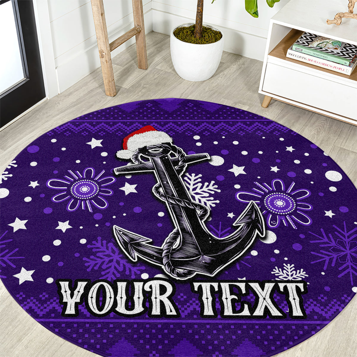 custom-fremantle-dockers-football-round-carpet-christmas-vibe-2023