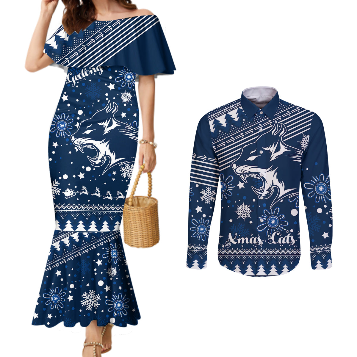 custom-geelong-cats-football-couples-matching-mermaid-dress-and-long-sleeve-button-shirt-christmas-vibe-2023