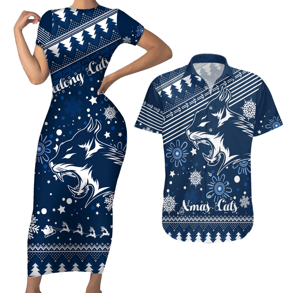 custom-geelong-cats-football-couples-matching-short-sleeve-bodycon-dress-and-hawaiian-shirt-christmas-vibe-2023