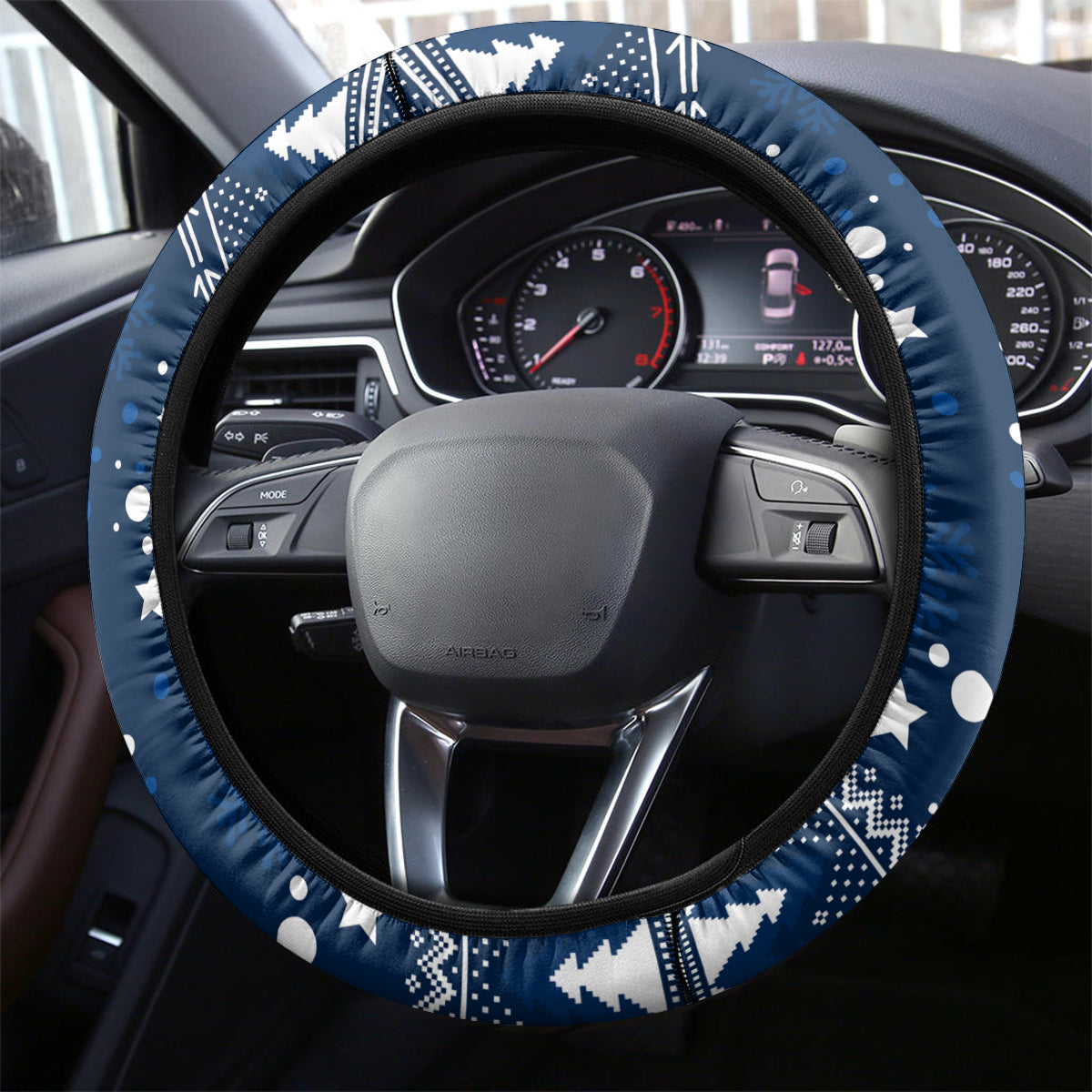 Geelong Cats Football Steering Wheel Cover Christmas Vibe 2023