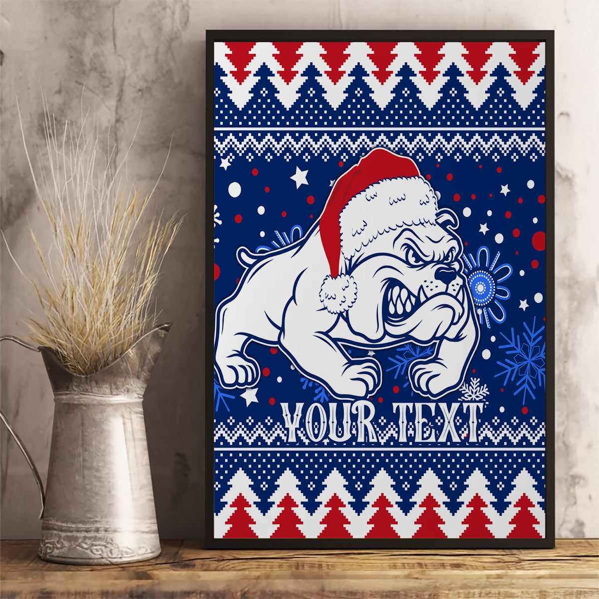 bulldogs-football-canvas-wall-art-christmas-vibe-2023