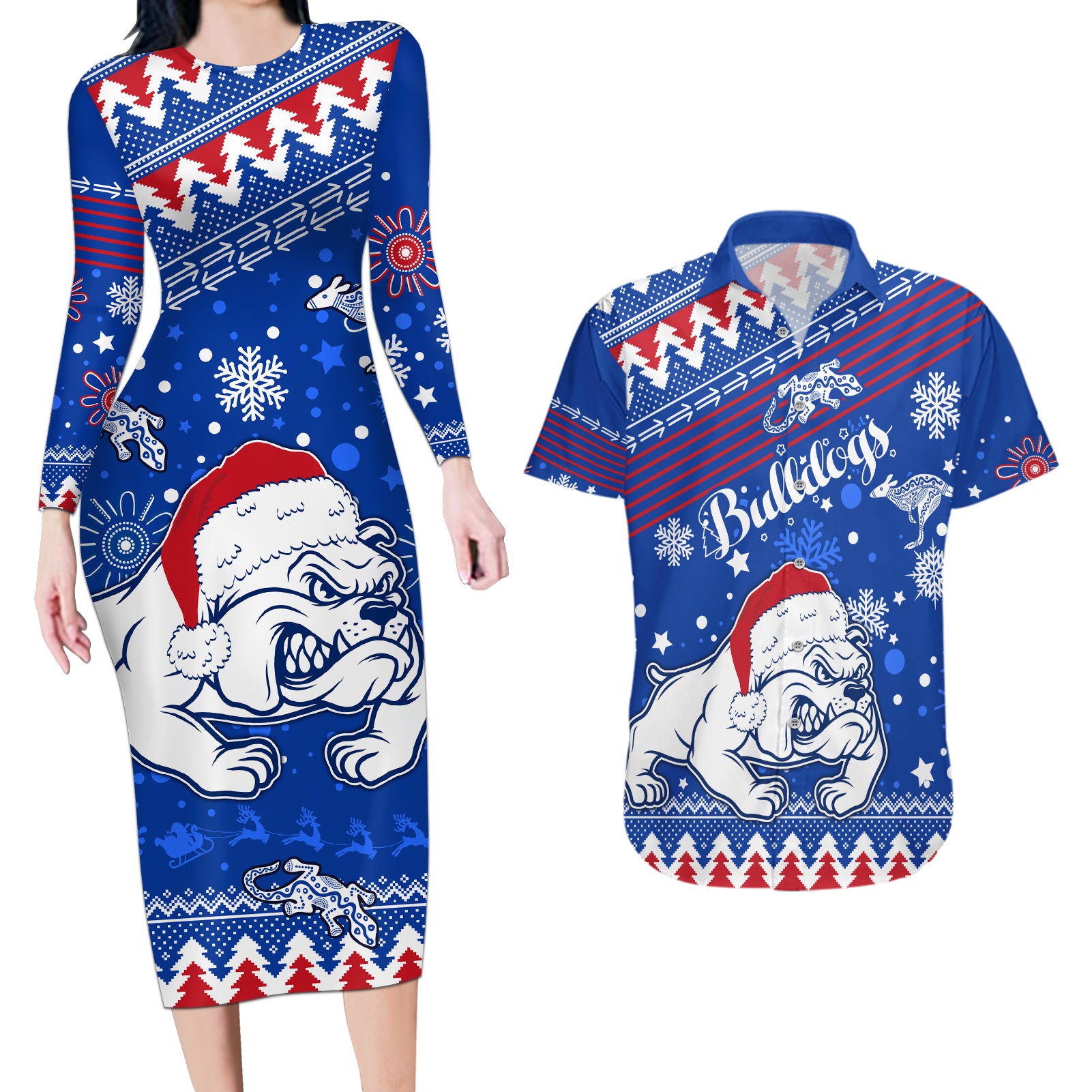 bulldogs-football-couples-matching-long-sleeve-bodycon-dress-and-hawaiian-shirt-christmas-vibe-2023