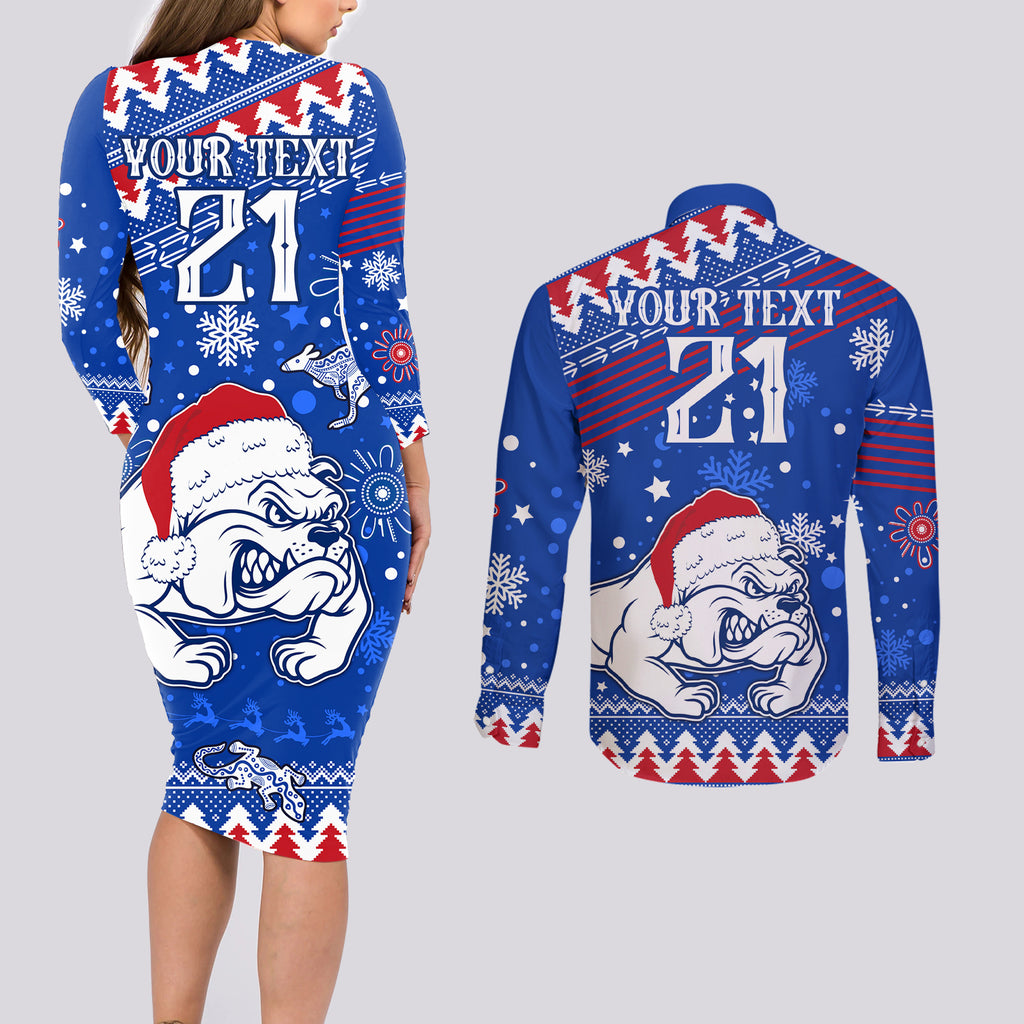 bulldogs-football-couples-matching-long-sleeve-bodycon-dress-and-long-sleeve-button-shirt-christmas-vibe-2023