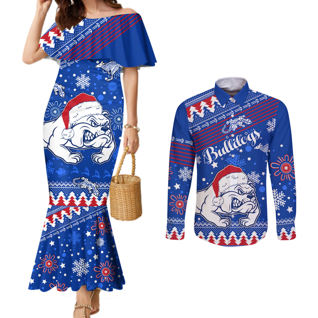 bulldogs-football-couples-matching-mermaid-dress-and-long-sleeve-button-shirt-christmas-vibe-2023