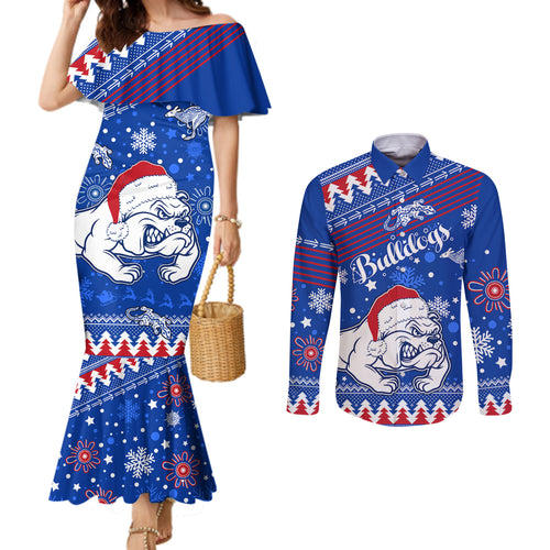 bulldogs-football-couples-matching-mermaid-dress-and-long-sleeve-button-shirt-christmas-vibe-2023