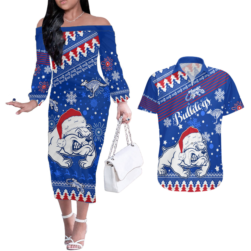bulldogs-football-couples-matching-off-the-shoulder-long-sleeve-dress-and-hawaiian-shirt-christmas-vibe-2023